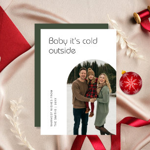 Cartão De Festividades Baby It's Fold Outside Modern Arch Family Photo