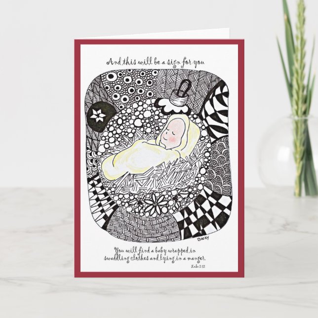 Cartão De Festividades Baby Jesus Christmas Card (Frente)