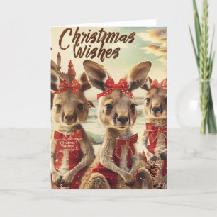 Cartão De Festividades Baby Kangaroo Natal Arte Digital
