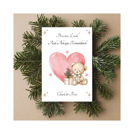 Cartão De Festividades Baby Loss Remembrance Heart Bear Christmas Card