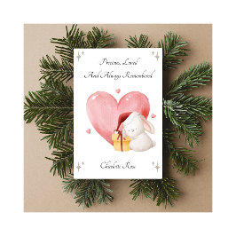 Cartão De Festividades Baby Loss Remembrance Heart Rabbit Christmas Card