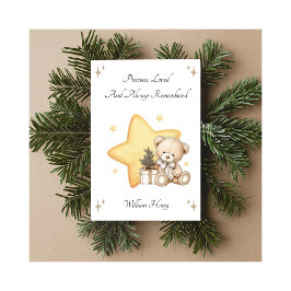 Cartão De Festividades Baby Loss Remembrance Star Bear Christmas Card