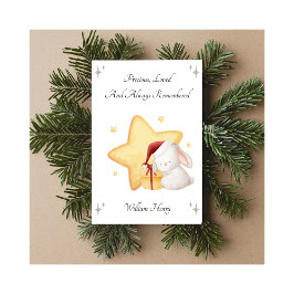Cartão De Festividades Baby Loss Remembrance Star Rabbit Christmas Card