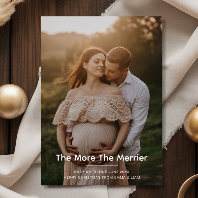 Cartão De Festividades  Baby On Board Holiday Announcment  Photo Card (Criador carregado)