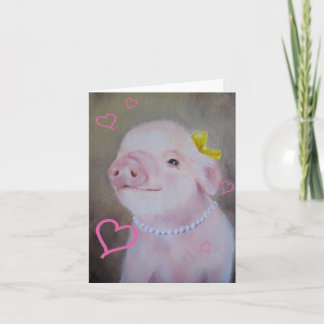 Cartão De Festividades Baby Piggy Valentine's Day Card