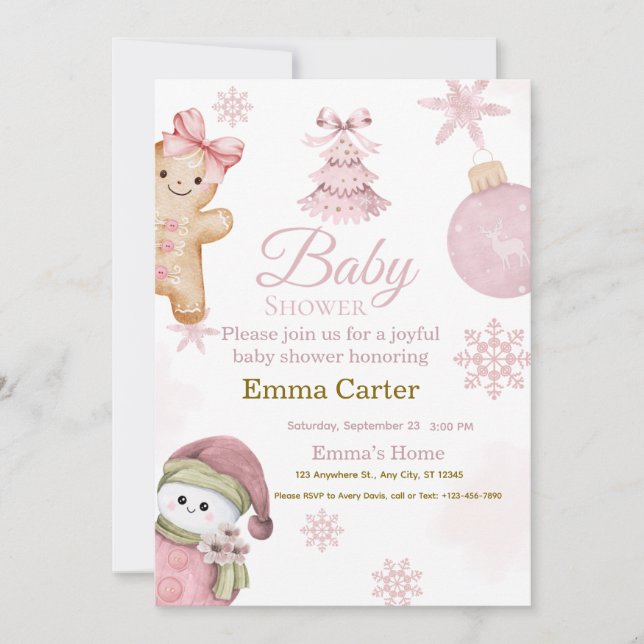 Cartão De Festividades Baby Shower Invitation (Frente)