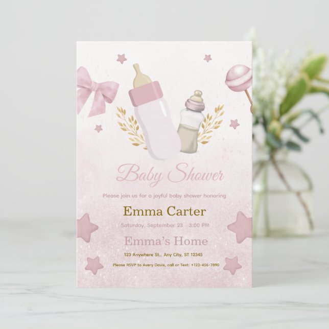 Cartão De Festividades Baby Shower Invitation (Em pé/Frente)