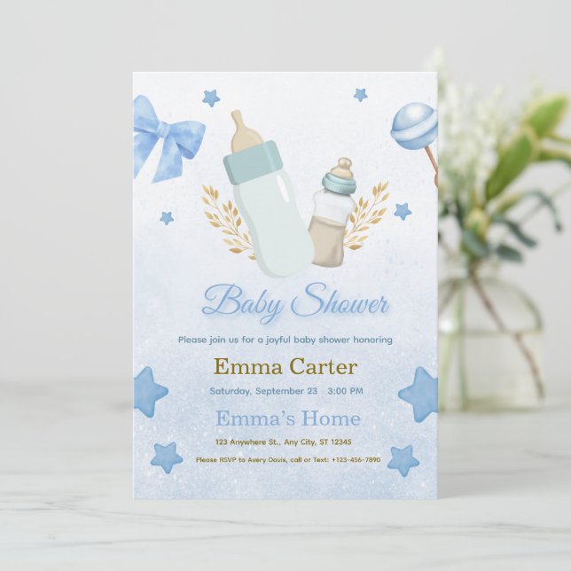 Cartão De Festividades Baby Shower Invitation (Em pé/Frente)