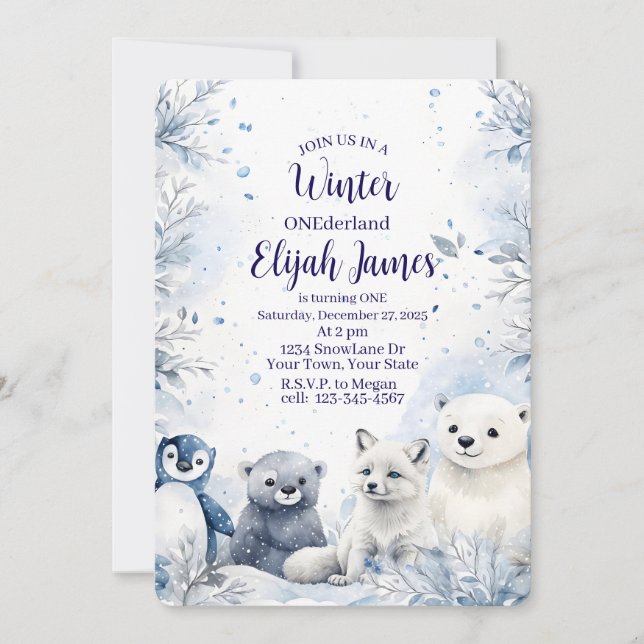 Cartão De Festividades Baby's 1st Birthday Invitation  (Frente)