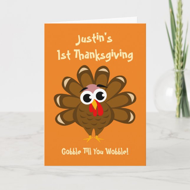 Cartão De Festividades Baby's 1st Thanksgiving grandson or granddaughter (Frente)
