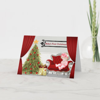 Cartão De Festividades Baby's First Christmas Card