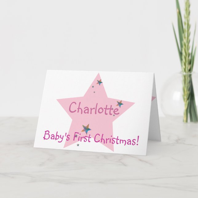 Cartão De Festividades Baby's First Christmas!-Customize (Frente)