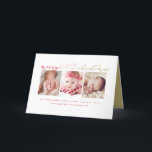 Cartão De Festividades Baby's Merry Little Christmas Cute 3 Photo Collage<br><div class="desc">Merry Little Christmas Colorful Trendy Script Simple Calligraphy,  3 Photo Collage Holiday Birth Announcement Card / Baby's First Christmas.

Designed by fat*fa*tin. Easy to customize with your own text,  photo or image. For custom requests,  please contact fat*fa*tin directly. Custom charges apply.

www.zazzle.com/fat_fa_tin
www.zazzle.com/color_therapy
www.zazzle.com/fatfatin_blue_knot
www.zazzle.com/fatfatin_red_knot
www.zazzle.com/fatfatin_mini_me
www.zazzle.com/fatfatin_box
www.zazzle.com/fatfatin_design
www.zazzle.com/fatfatin_ink</div>