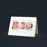 Cartão De Festividades Baby's Merry Little Christmas Cute 3 Photo Collage<br><div class="desc">Merry Little Christmas Colorful Trendy Script Simple Calligraphy,  3 Photo Collage Holiday Birth Announcement Card / Baby's First Christmas.

Designed by fat*fa*tin. Easy to customize with your own text,  photo or image. For custom requests,  please contact fat*fa*tin directly. Custom charges apply.

www.zazzle.com/fat_fa_tin
www.zazzle.com/color_therapy
www.zazzle.com/fatfatin_blue_knot
www.zazzle.com/fatfatin_red_knot
www.zazzle.com/fatfatin_mini_me
www.zazzle.com/fatfatin_box
www.zazzle.com/fatfatin_design
www.zazzle.com/fatfatin_ink</div>