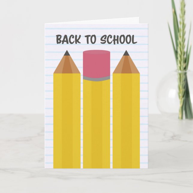 Cartão De Festividades Back To School Pencil Illustration  (Frente)