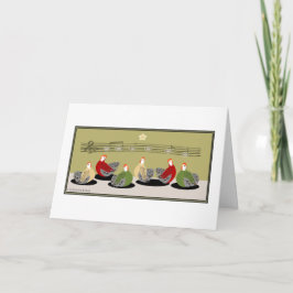 Cartão De Festividades Backyard hens sing egg notes greeting Card