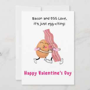Cartão De Festividades Bacon e ovo Amor, É ovo-citante! Dia dos Namorados