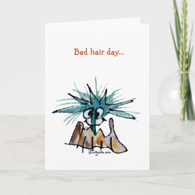 Cartão De Festividades Bad Hair Day Barnacle Hair Stylist Cartoon (Frente)