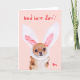 Cartão De Festividades Bad Hare Day Chihuahua Easter card