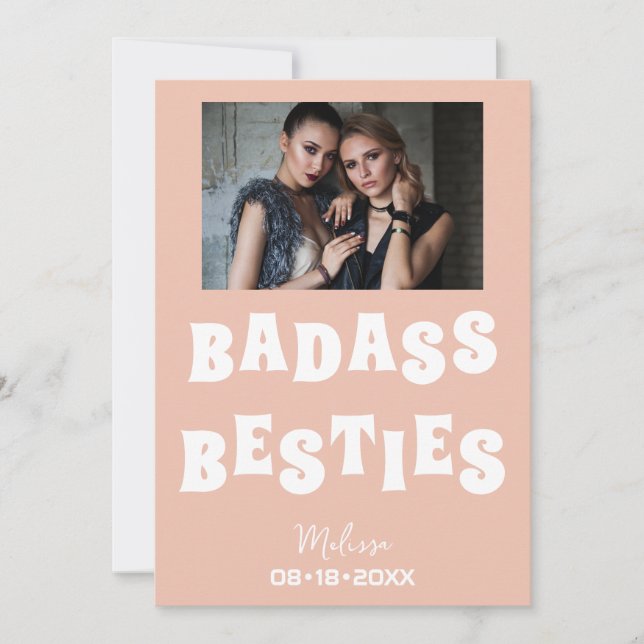Cartão De Festividades Badass Besties Engraçado Bridesmaid Favor Gift (Frente)