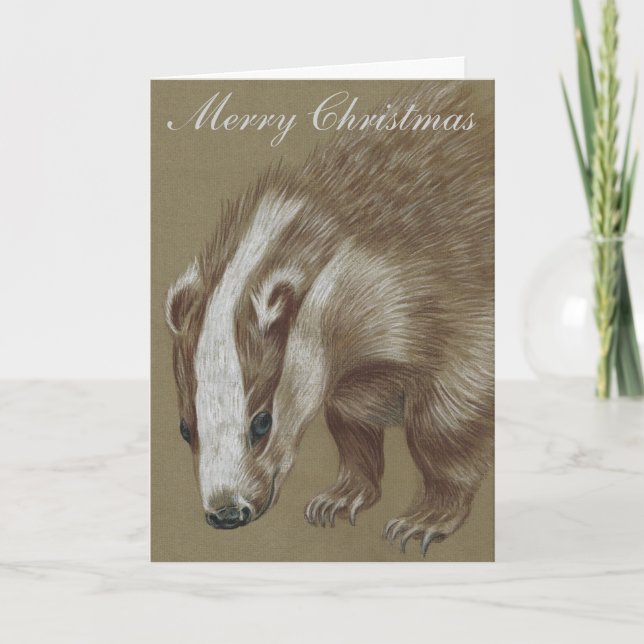 Cartão De Festividades Badger British Wildlife Christmas cards (Frente)