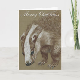 Cartão De Festividades Badger British Wildlife Christmas cards