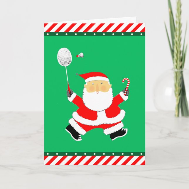 Cartão De Festividades Badminton Christmas (Frente)