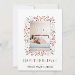 Cartão De Festividades Baga, folha de pêssego Felicidades Natal foto