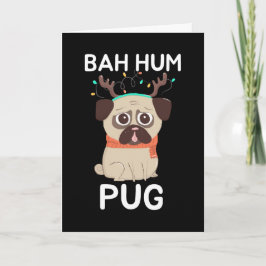 Cartão De Festividades Bah Hum Pug Cachorro de Natal