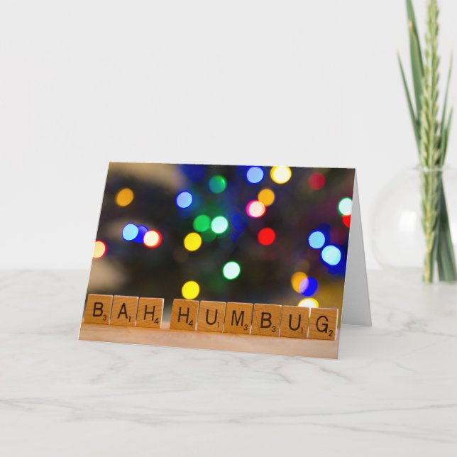 Cartão De Festividades Bah Humbug Christmas Greeting Card (Frente)