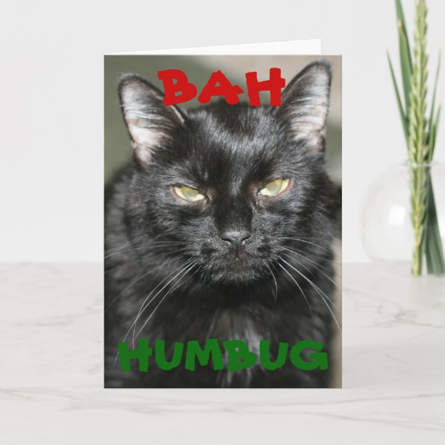 Cartão De Festividades Bah Humbug Grumpy Cat Holiday Greeting Card (Frente)