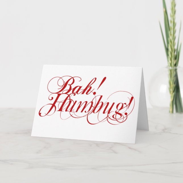Cartão De Festividades Bah! Humbug! typography Christmas card (Frente)