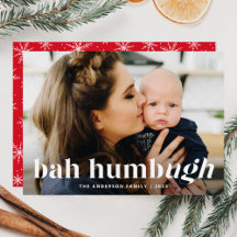Bah Humbug Ugh Funny Holiday Photo Card