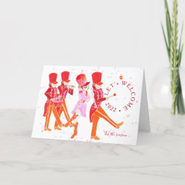 Cartão De Festividades Bailarino do Quebra-Nozes Cor-de-Rosa Engraçado co