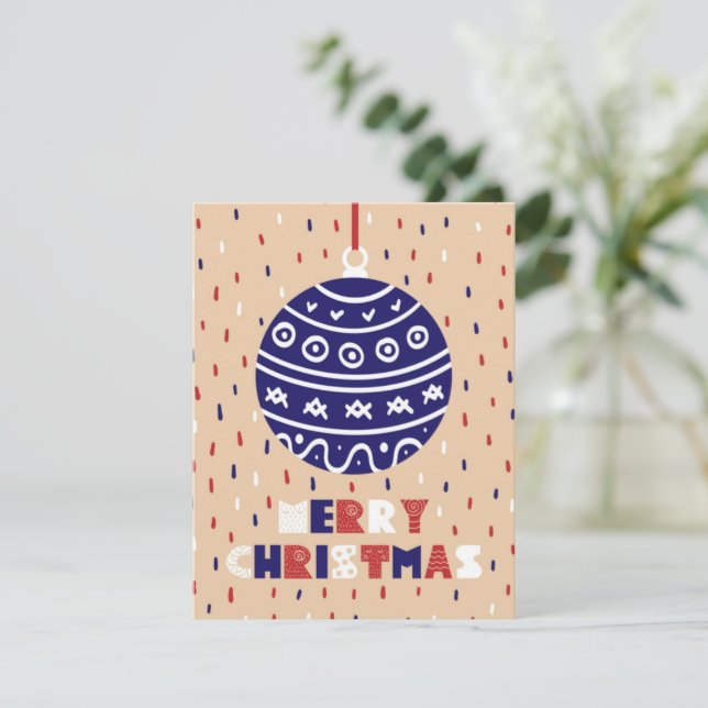 Cartão De Festividades Baile de Natal (Em pé/Frente)