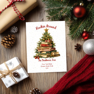 Cartão De Festividades Baladando em Volta da Árvore do Bookmas