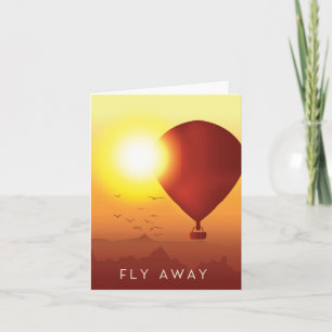 Cartão De Festividades Balão de ar quente Fly Away céu noturno