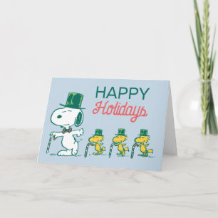 Cartão De Festividades Balas de Hortelã com Chapéu Alto do Snoopy