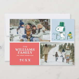 Cartão De Festividades Balas de Hortelã com Chapéu do Snoopy