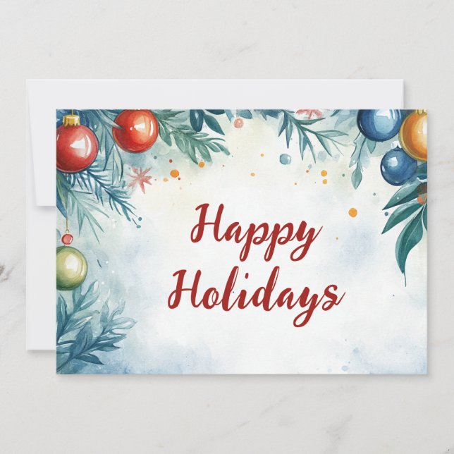 Cartão De Festividades Balas de Natal de Aquarela Personalizáveis (Frente)