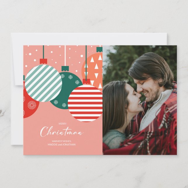 Cartão De Festividades Balas de Natal Retroativas - Charme de Natal Cláss (Frente)