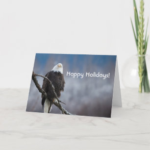 Cartão De Festividades Bald Eagle in a tree holiday card