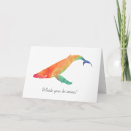 Cartão De Festividades Baleia Você É A Minha Dia de os namorados Aquarela