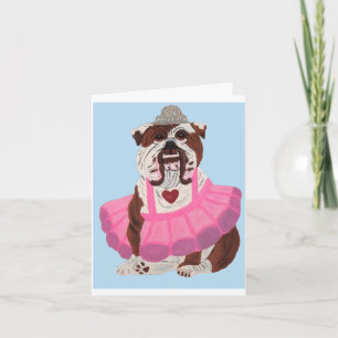 Cartão De Festividades Ballerina Bulldog