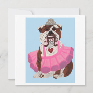 Cartão De Festividades Ballerina Bulldog