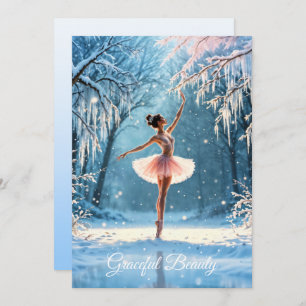 Cartão De Festividades Ballerina dança da neve inverno beleza arte