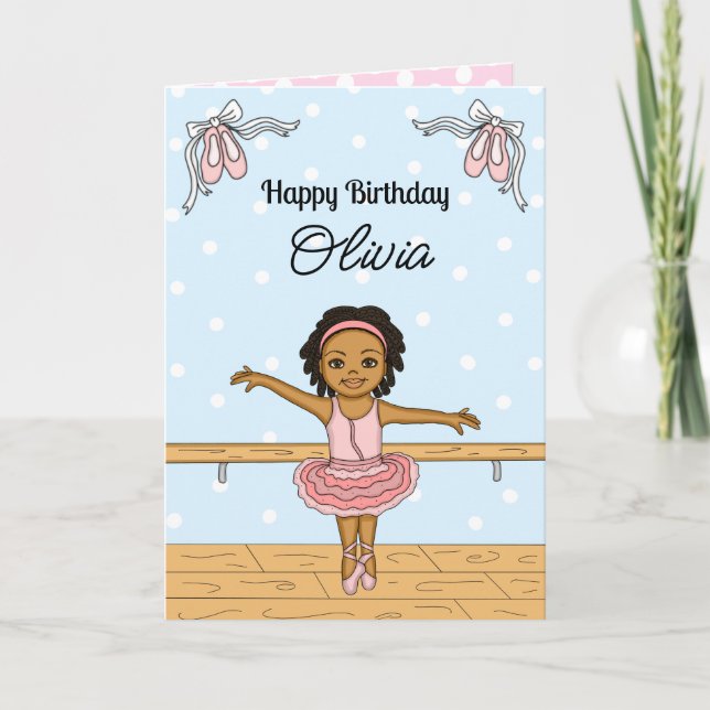 Cartão De Festividades Ballerina Personalizada - Aniversário (Frente)
