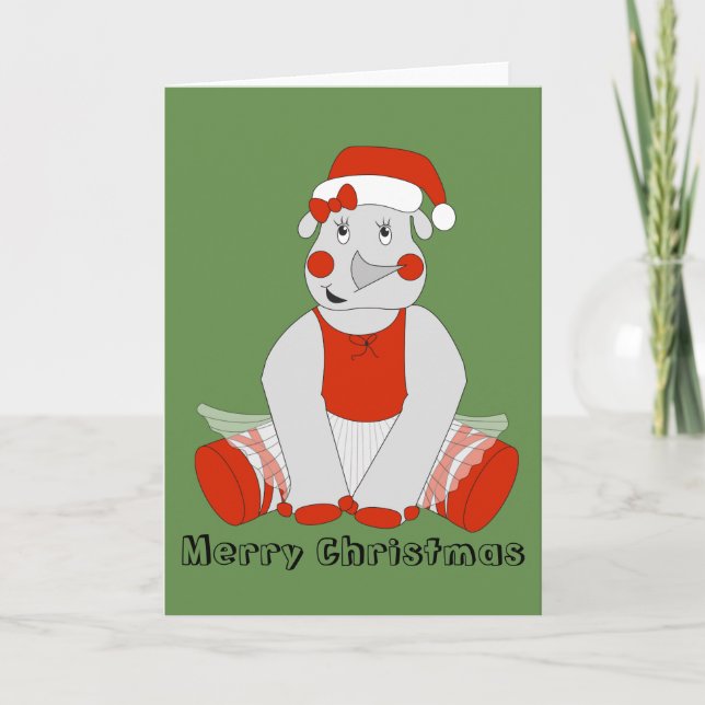 Cartão De Festividades Ballerina Rhino - Especial de Natal (Frente)