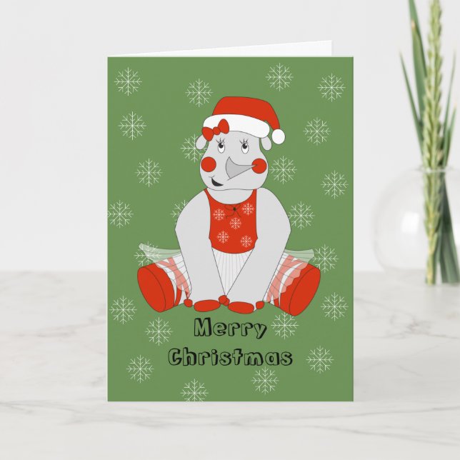 Cartão De Festividades Ballerina Rima Ilusima Flocos de Neve de Natal (Frente)