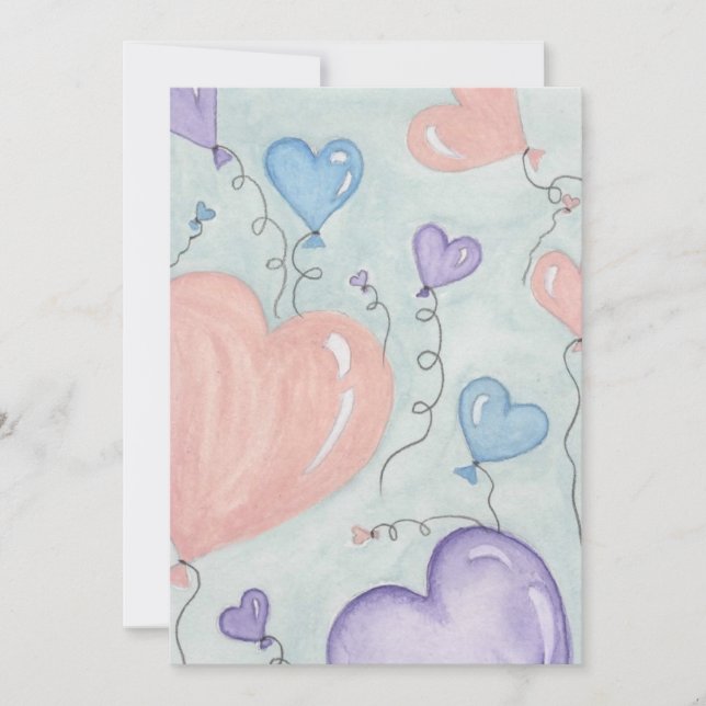 Cartão De Festividades Balões de namorados (Frente)